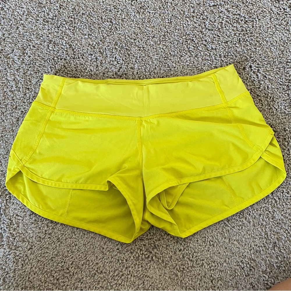 Lululemon Speed Up Short Yellow